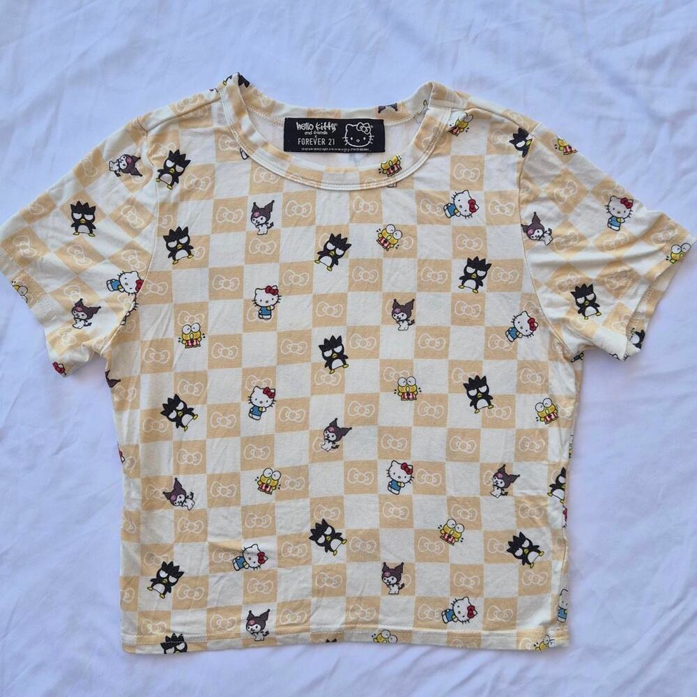 RARE Forever 21 x Hello Kitty‎ & Friends Checkered Crop Top medium